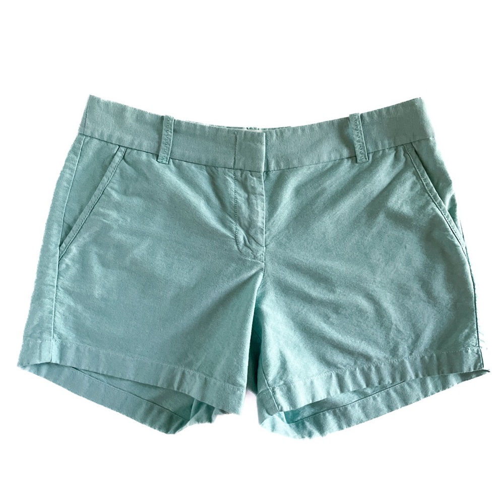 J Crew Chino Broken-In 100% Cotton Mint Green Shorts Women’s Size 6